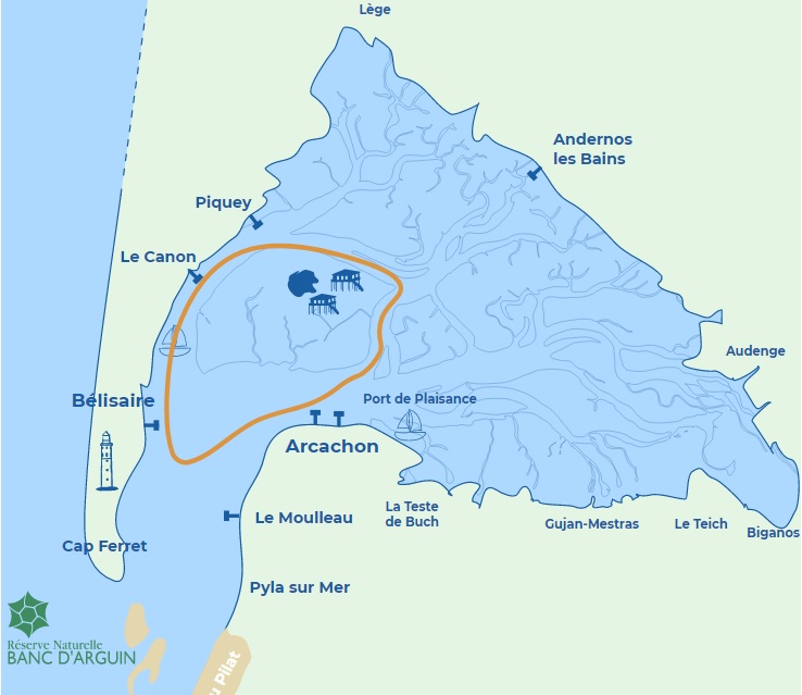 Carte et Parcours en bateau pour voir l'Île aux Oiseaux